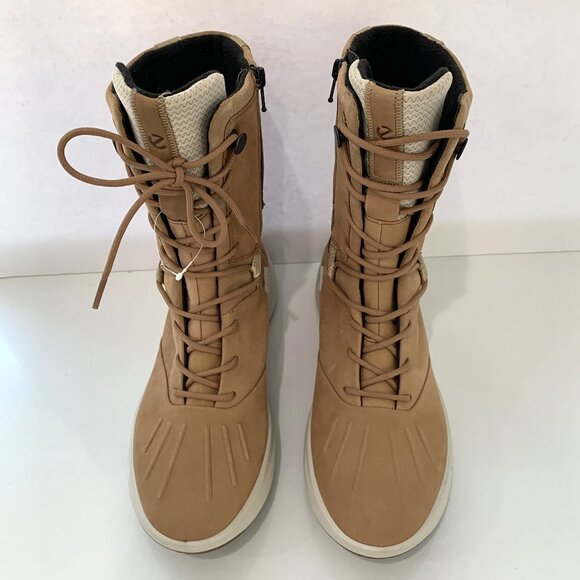 Ecco Solice High Boots Nubuck Leather Cashmere Tan Size 39 US 8 - 8.5 NEW - Picture 5 of 7